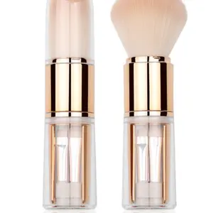 Five-In-One Portable Rose Gold Extendable Brush Set, Elegant Rose Gold Design, Natural Clear Makeup Effect, Essential for Home and Travel