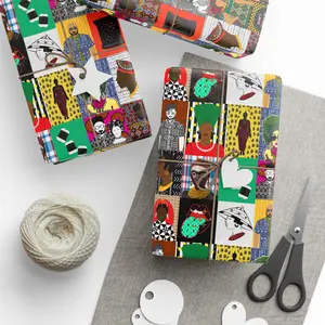 Pipo Wrapping Papers - Made-to-Order, Multi-Size, Single-Side Print, Glossy Finish, Festive Vibes, Holiday Christmas Themed Office & Gift Wrapping Supplies
