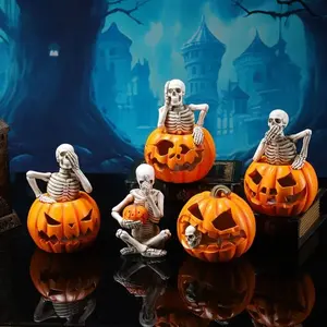 Halloween Skeleton Pumpkin  Silicone Candle Molds Halloween Decoration  Ghost Pumpkin Crafts Gypsum   Candy Making Soap Mold