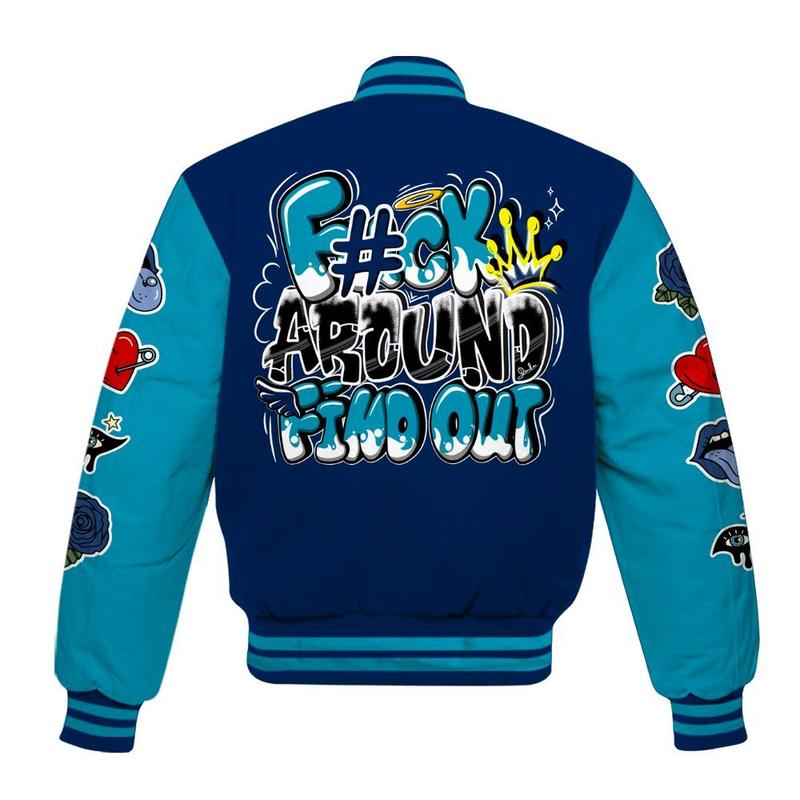 Kobe 5 X-Ray - FK Around Find Out All Over Print, Men’s Baseball Jacket – Casual Varsity Style