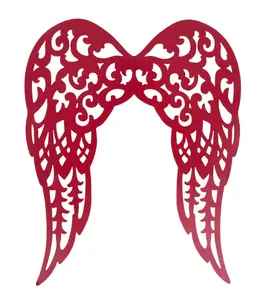 24" x 20" Red Filigree Angel Wings – Metal