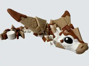 3D Printed Articulating Baby S’more Dragon – Cute Fantasy Campfire Decor