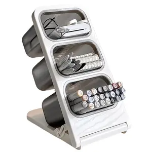 Large Capacity Desk Organizer - Wall Mounted Pen Holder for Markers and Pens | Polished Plastic, Ideal for Students and Office Use