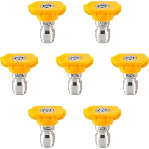 Washer Tips, 15  Power Washer Nozzle Tips 7 Pack, Yellow, 1/4 Inch Quick Connector, 4000 PSI