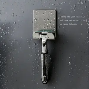 Vintage Razor Holder, Stainless Steel, No Drilling, Wall-Mounted, Bathroom & Living Room Use, Home Organizer, 1pc