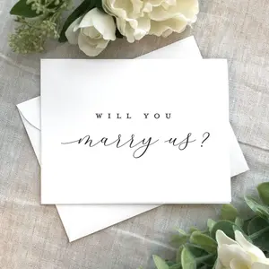 Will You Marry Us Greeting Card with Envelope, Officiant Proposal Card, Classy and Simple Officiant Proposal Card