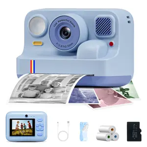 Kids Instant Print Digital Camera – 1080P Dual Lens, Fun Selfie & HD Video, Creative Christmas Birthday Gift with 32GB Card & 3 Rolls Printing Paper, Boys Portable