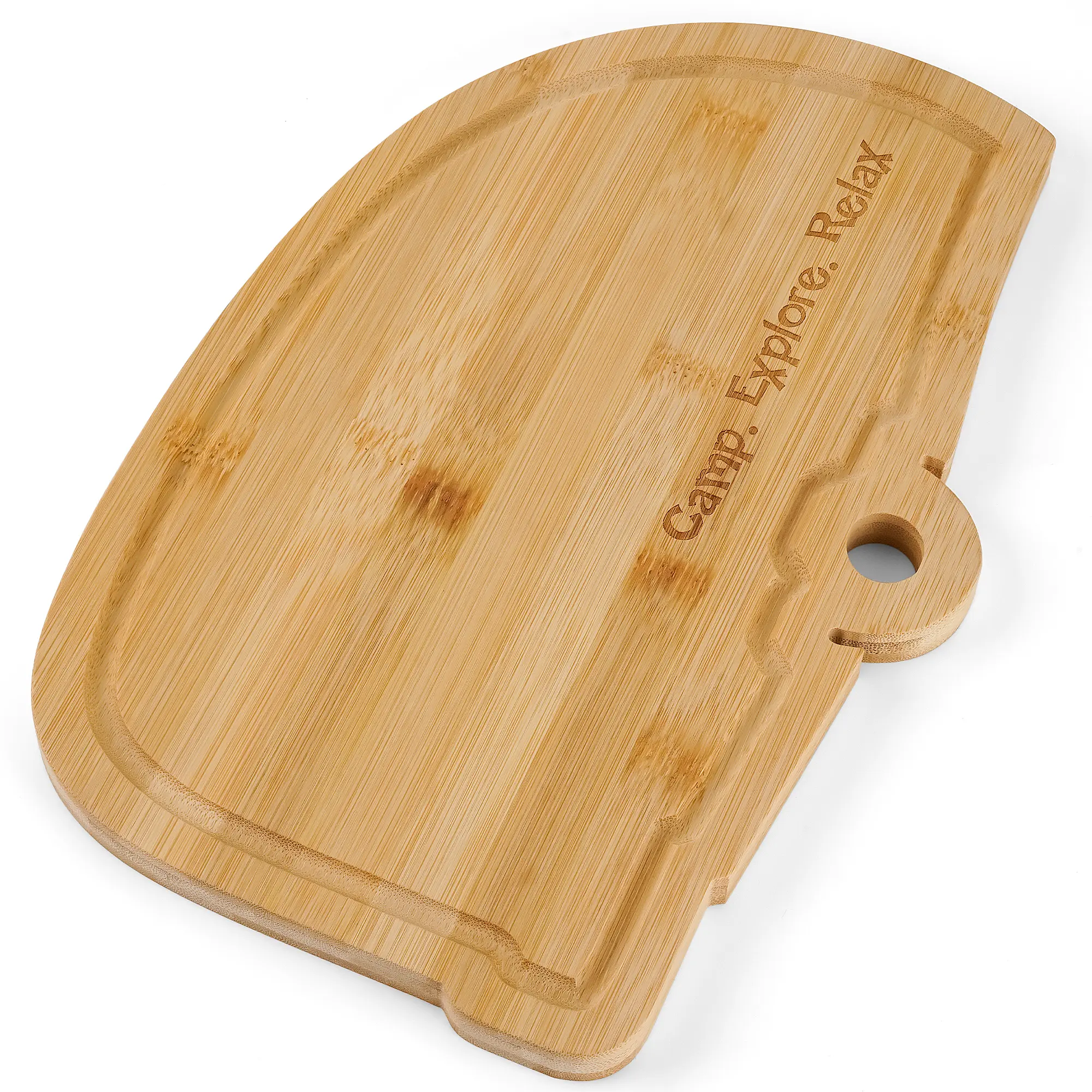 Laybax Camper Cutting Board - Small Bamboo RV Gift for Camping, Ideal for Chopping and Kitchen Use Knives Yellow