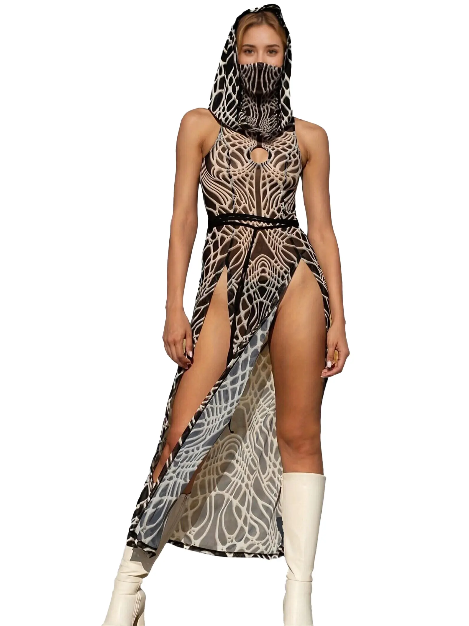 Bone Relics Hooded Dress Various Activities, Festivals, Performance Costumes, Party Dresses, Sexy Nightclub Dance Costumes Halloween Costumes And Christmas Performance Outfits Christmas Clothing, Christmas Gifts