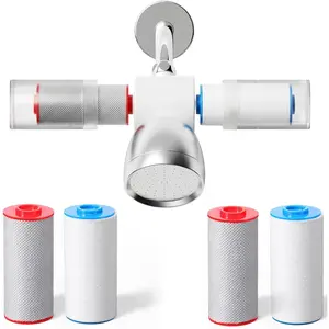 4 count Compatible with Weddell Duo Shower Filter Shower Replacement Cartridges Filter Water Clean Cartridges Replacement Full Set for Removes Chlorine Particulates Heavy Metals