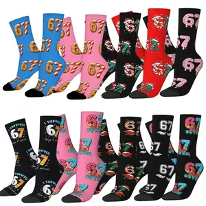 67 Socks for Boys Girls Women Men Six Seven Meme Sock Design Funny Mason 6 7 Drips Baseball Socks 67 Fun Christmas Gifts