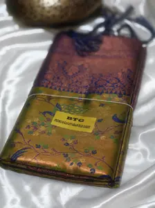 Peacock Floral Party Wear Premium Kanjivaram Silk Silk Saree