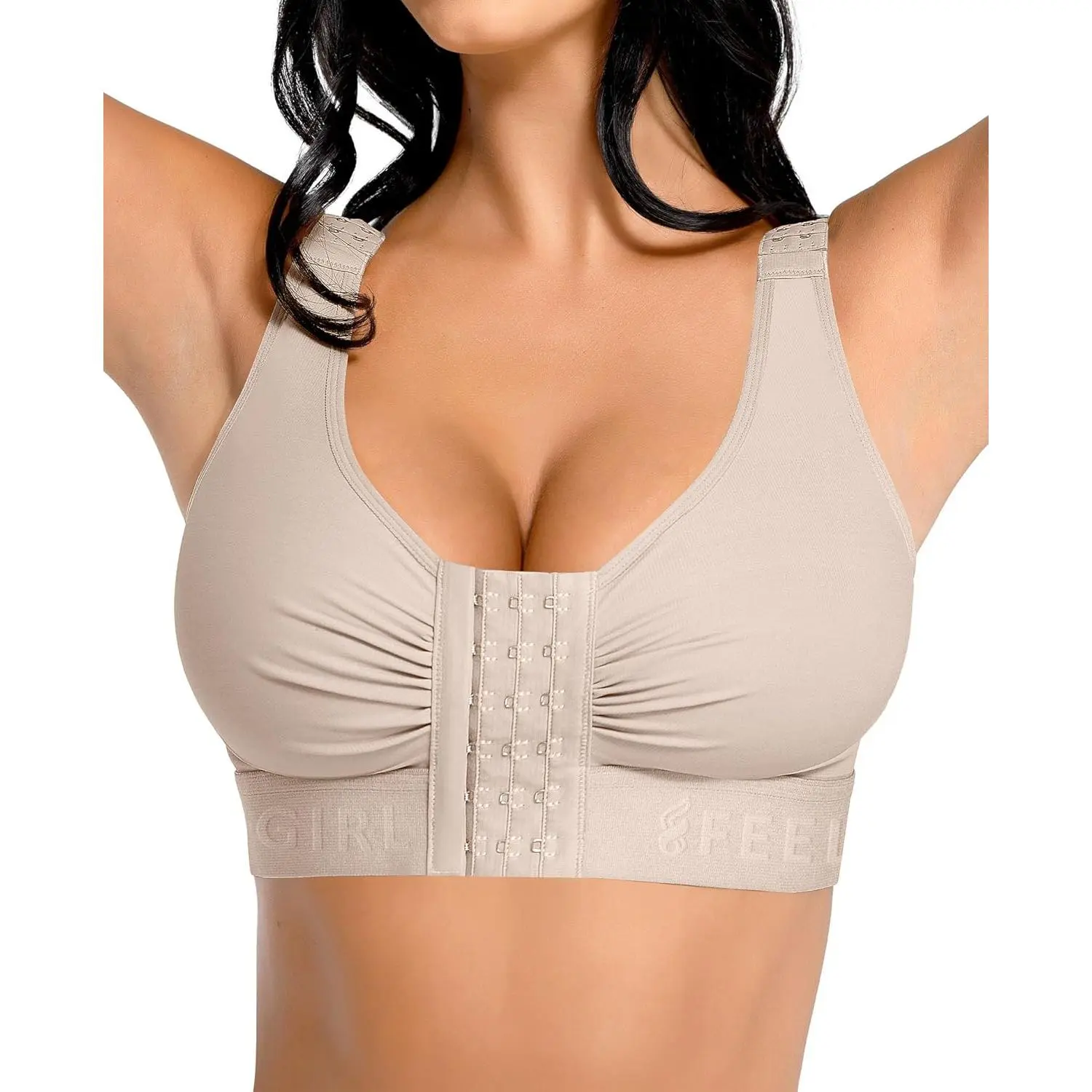 Post Surgery Compression Bra for Women's Front Closure Bra with Adjustable Straps WirefreeGift