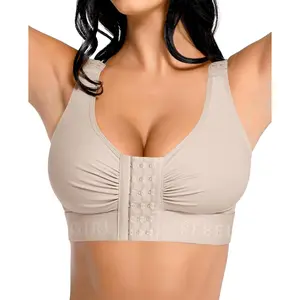 Post Surgery Compression Bra for Women's Front Closure Bra with Adjustable Straps WirefreeGift