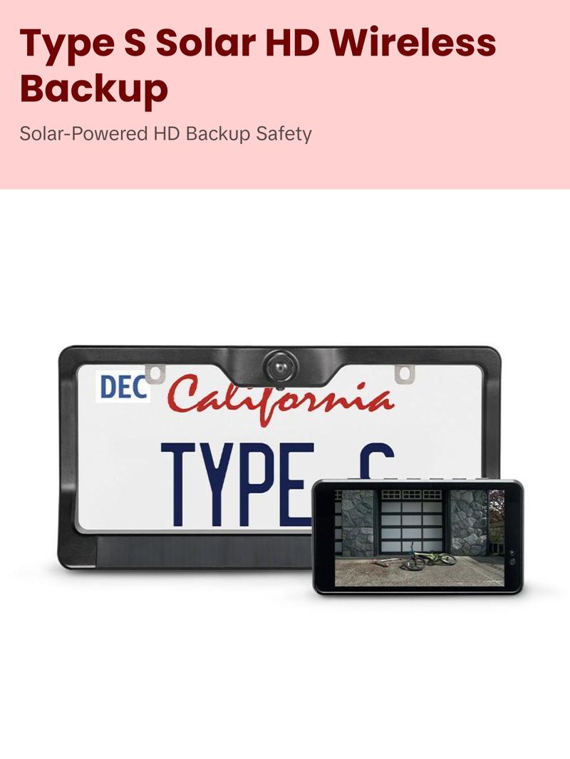 TYPE S Wireless & Solar Powered HD Backup Camera with 5" Monitor