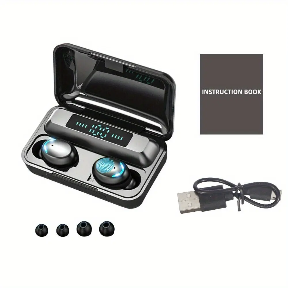 Digital Touch Display Single-Ear Bluetooth Headset – Wireless Handsfree Earpiece for Office & Driving, Portable Lightweight Design, Black/White Options, Compatible with All Cell Phones, Noise Reduction Mic, Long Battery Life, Essential Audio Gadget
