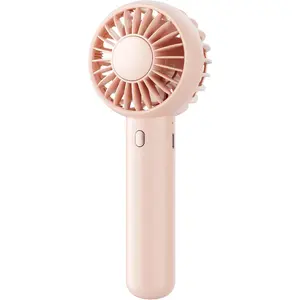 Gaiatop Mini Portable Fan, Small and Powerful, Cute Design 3 Speed ​ ​ Personal Handheld Fan and Desktop with Base, Lightweight USB Rechargeable Travel Eyelash Makeup Girls Women Summer Gift Pink