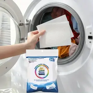 50 Color Block Laundry Sheets Bag - Keeps Clothes Bright, Suitable for Mixed Washing and Bedding, Dye Catching Technology, No Electricity Needed, Commercial Grade Cleaning