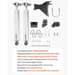 VEVOR Dual Steering Stabilizer, for 2005-2024 Ford F-250/F-350 Super Duty 4WD, Dual Steering Stabilizer Kit Fits with 2 Inches of Suspension Lift or Higher, Enhanced Control and Reduced Vibration