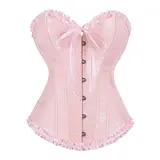 Women's Fashion Lace-Up Boned Overbust Corset Bustier - Elegant Cute Embroidered Push Up Underwear, Women's Shapewear Clothes for Party, Halloween Costume 819-D4