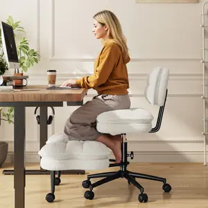 Raybee Cross Legged Office Chair, 360 Swivel Meditation Kneeling Chair with Wheels, ADHD Chair with Height Adjustable Seat for ADHD,Relaxation, Home Office Furniture Gift [LoveatFirstFind]
