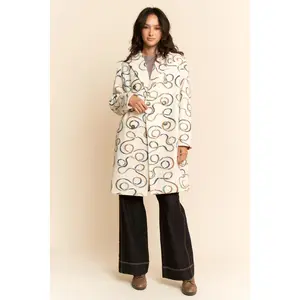 DAVI & DANI Embroidered Midi Jacket