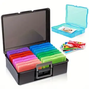 Viral Organizer! 4x6 Durable Photo Box with Removable Dividers for Photos, Jewelry, Crafts & Office Accessories