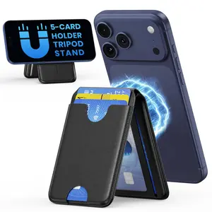 Ztotopcases Ultra-Strong Magnetic Phone Wallet for MagSafe Wallet for iPhone All Series RFID Leather with Stand 5 Card Holder for iPhone 17/16/15/14/13/12 and Pro/Promax,Gifts for Men, Men's Accessories