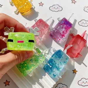 Glittery Aurora Axolotl Squishy Mochi Slime Novelty Sensory Stress Relief Toy Cute Animal Fidget for Anxiety and Fun