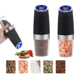 Arthink Electric Salt & Pepper Grinder, 2-Pack Portable Handheld for Kitchen, Battery Powered, Sturdy Gravity Feed Dispenser with Blue LED Lights, Ideal for Travel & Cooking Enthusiasts,  hanksgiving tableware Value Pack TikTokShopBlackFriday Christmas