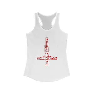 Crucifix Racerback Tank Top, Women's Gym Wear, Casual Summer Top, Festival Fashion, Music Concert Shirt, Spiritual Workout Tee