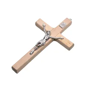 Wood Cross Pendant Charm Hangable Ornament Decoration Crafts