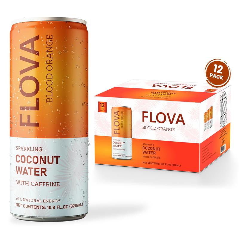 Flova Natural Energy Drink, Electrolytes from Coconut Water, Sports Performance Beverage