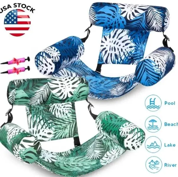 Inflatable Pool Floats Adult,2 Packs Floating Lounge Chairs,Blow up Pool Noodles for Adult Heavy Duty,Floating Chair for Party Summer Water Beach Lake Fun