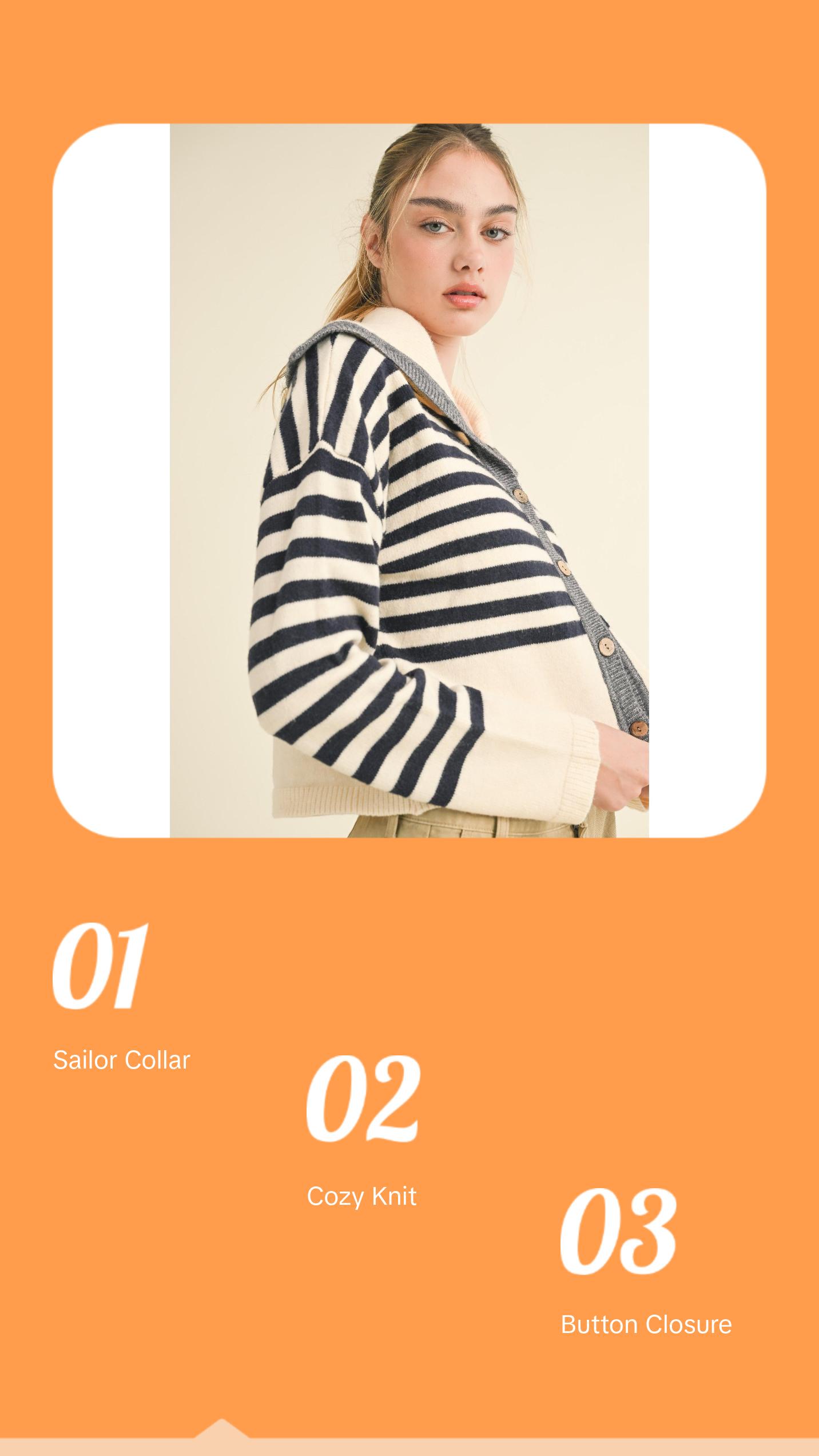 Sailor Collar Cute Sweater Cardigan