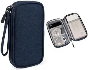 2026 New Portable Shockproof Storage Box, Premium Canvas Electronic Organizer for Charging Cable Earphone Power Bank USB Hard Drive SD Card