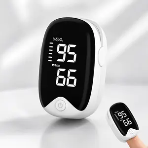 White Fingertip Pulse Oximeter with OLED Clear Display, 1-Button Operation, 8s Quick Reading, 360° Auto-Rotate Screen, Portable Finger Clip with Lanyard for Home, Travel