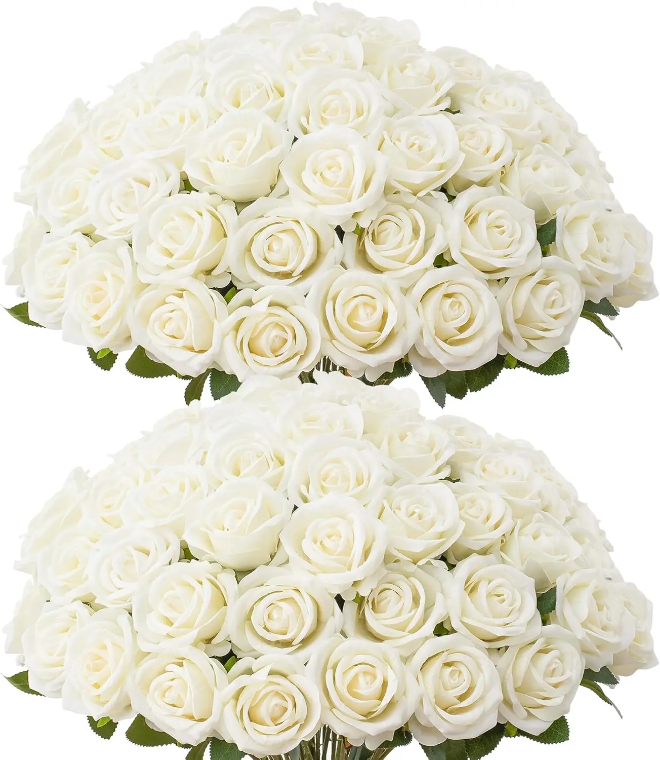 FAVOWREATH 60/120 Pcs Elevated Quality Roses - Superior to the Original Red Roses Artificial Flowers, Real Touch Velvet Roses Bouquet Fake Flowers Bulk, Artificial Roses with Long Stems for Valentines Day Gift DIY Bridal Wedding Centerpiece Decorations