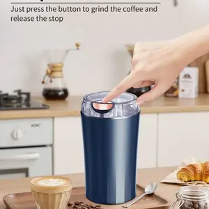 Electric Coffee Bean Grinder 300W Electric Fast Grinding Coffee Bean Nut Spice Portable Small Grinder Ultra Fine Powder Food Processing Mill Mixer grinder  salad Stainless Steel Measuring Pitcher with Lid Portable Smoothie and Grinder Combo.
