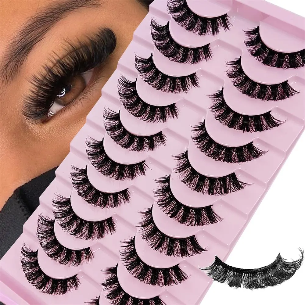 False Eyelashes, Voluminous False Eyelashes, 10 Pairs Natural Curling Fluffy Eye Makeup Strip Lashes, Full Volume Eyelash for Lashes Extensions, Diy Eyelash Extensions, Curly Lashes, Eyelash Falsies, Diy Dramatic Lashes