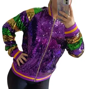 Mardi Gras Sequin Jacket - Casual Women's Accessory for Any Occasion - Womenswear