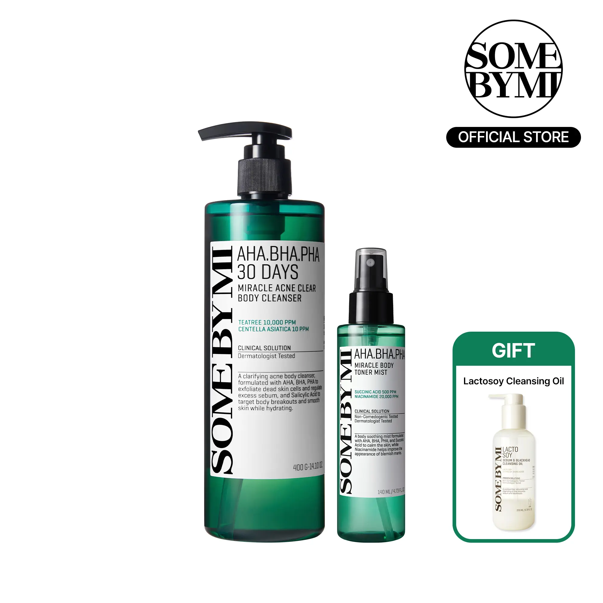 Body Acne Treatment Set - Korean Skincare - AHA BHA PHA & Niacinamide Kit to Fade Dark Marks, Hyperpigmentation & Body Odor - Clear Skin Routine