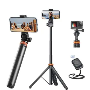 61" Phone Tripod for iPhone/Android & Selfie Stick with Remote, Upgraded Stand, Compatible with iPhone 16/15/14/13, Travel-Friendly & Stable Aluminium Camera