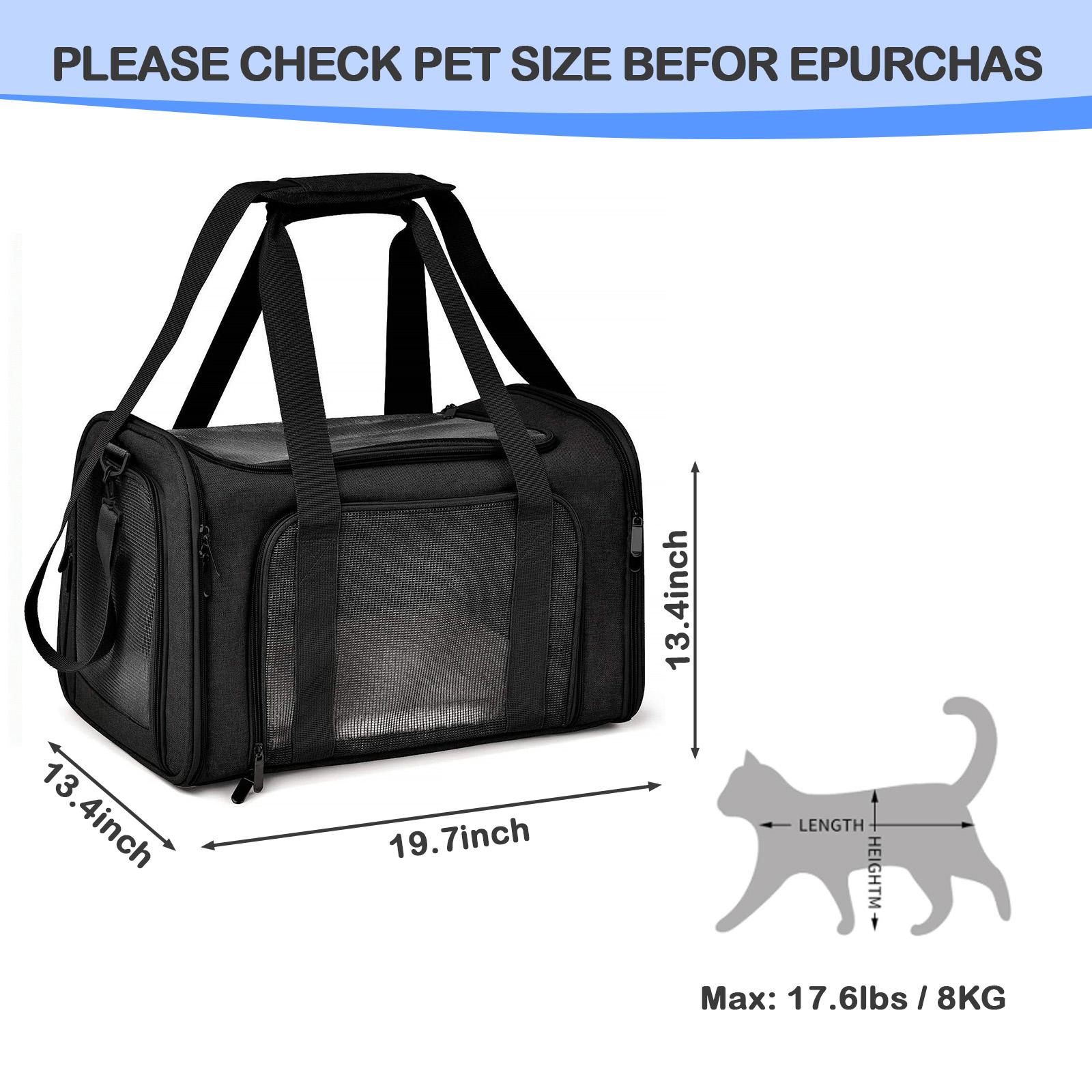 COZPAW Large Cat Carriers Dog Carrier Pet Carrier for Large Cats Dogs Puppies up to 25Lbs, Big Dog Carrier Soft Sided, Collapsible Travel Puppy Carrier - Large