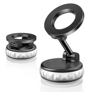 Vacuum Magnetic Suction Car Phone Holder Fold-able and and Hands-Free 360° Adjustable Rotation Phone Mount, Compatible with All Smartphones