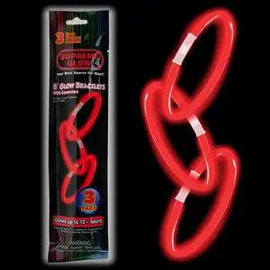 9 Glow Bracelets - Red 1ct