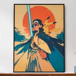 Ashh and Piko Jedi Poster: Japanese Anime Art
