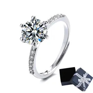 Mini barbie engagement ring Luxurious Starlight Six Claw Wedding Ring, Engagement Opening Ring, Exquisite Box Packaging engagement ring rings men engagementrings Elegant Dazzling