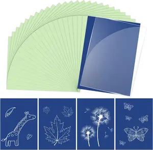 Cyanotype Kit with 30 Sheets Sun Print Paper & Acrylic Panel Solar Printing Art Supplies for Nature Crafts DIY Projects Photography Ideal for Arts Crafts Gift