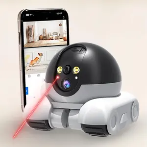 AEZ Robot Camera on Wheels 1080P Dual Lens,Indoor Movable Security Camera with 2-Way Talk,Blinky Bot with Night Vision,Distance Bot App Control for Cats/Dogs/Baby/Elderly (SD/Cloud Storage)
